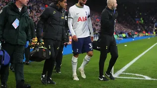 Rodrigo Bentancur el fin de semana pasado cuando se retiró lesionado de su rodilla izquierda