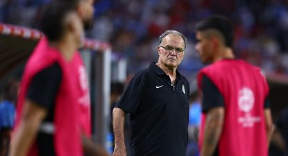 El Observador | 20240624 MIAMI GARDENS, FLORIDA - JUNE 23: Marcelo Bielsa, Head Coach of Uruguay celebrates the teams third goal scored by Matias Viña (not in frame) during the CONMEBOL Copa America 2024 Group C match between Uruguay and Panama at Hard Rock Stadium on J