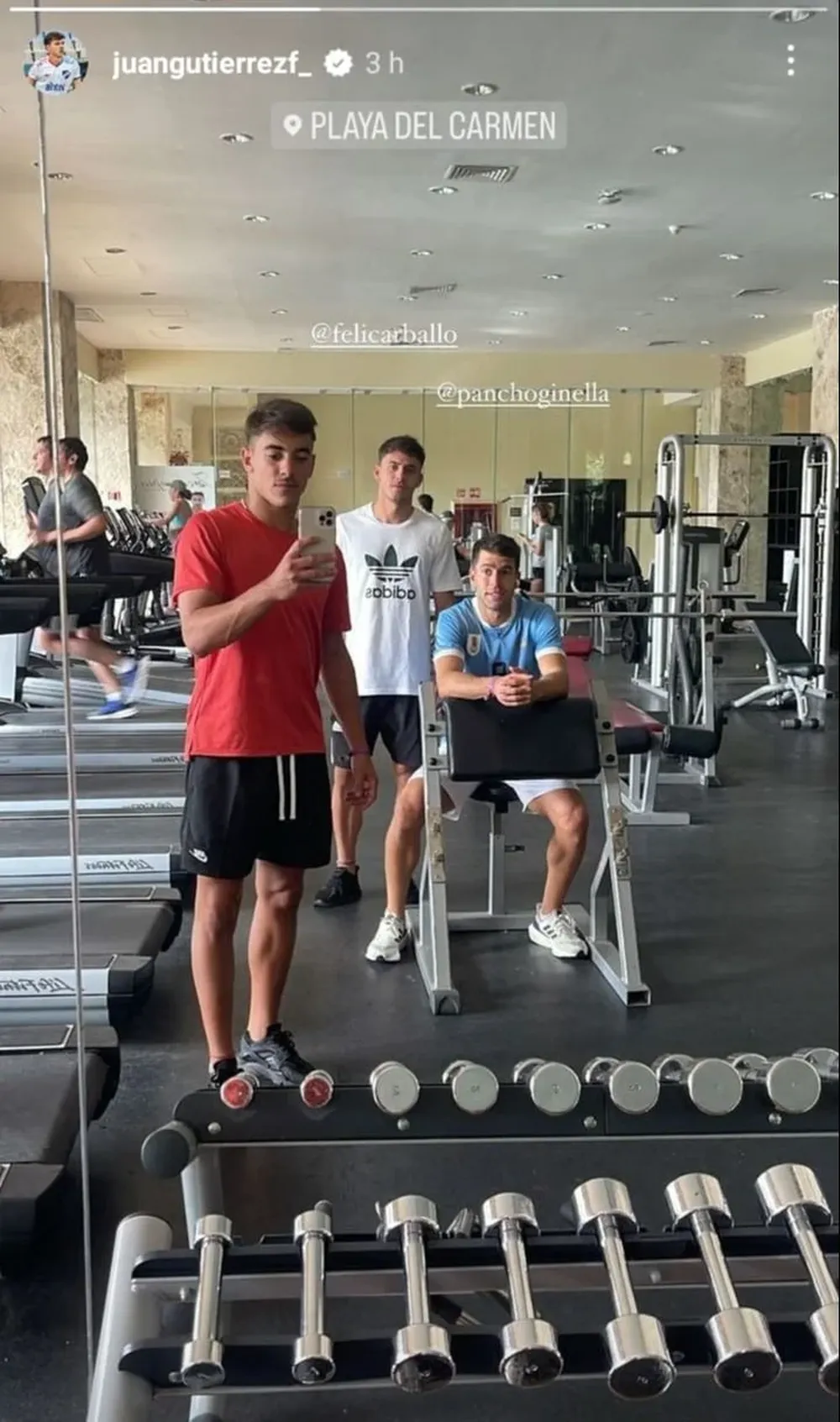 Felipe Carballo de vacaciones con Gutiérrez y Ginella