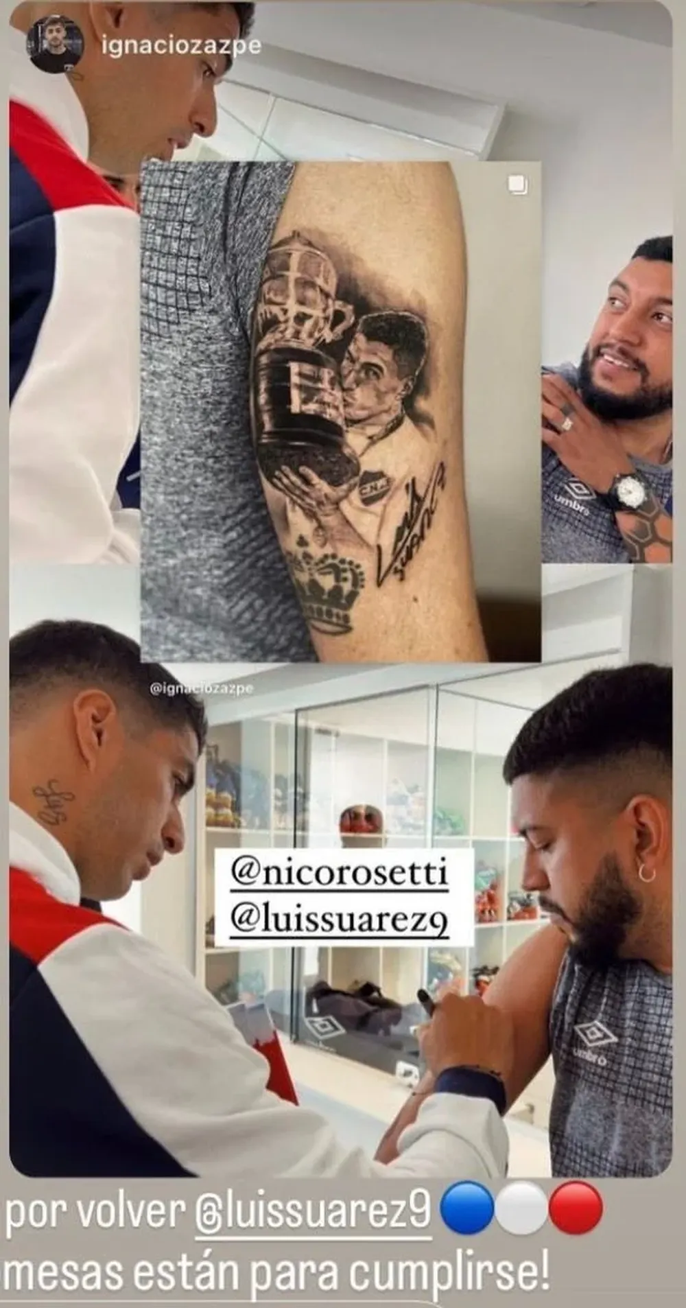 Luis firma para el tatuaje
