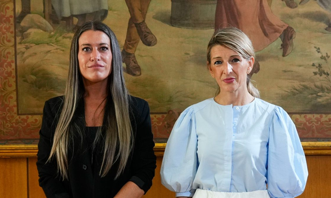 Miriam Nogueras, portavoz de Junts en el Congreso y la ministra de Trabajo, Yolanda Díaz.