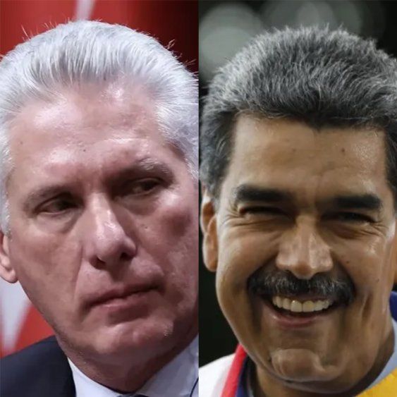 Miguel Díaz Canel y Nicolás Maduro