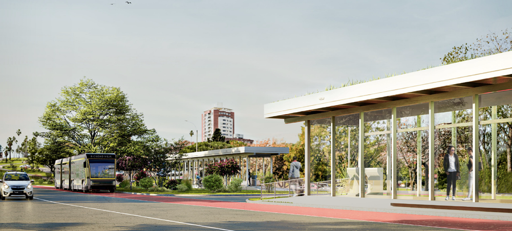 Render del intercambiador proyectado en Tres Cruces