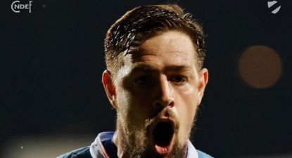 Sebastián Coates de Nacional festeja su gol ante Progreso