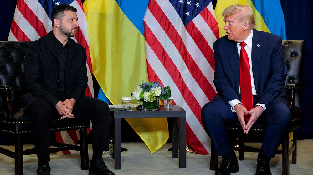 El presidente ucraniano, Volodimir Zelenski y su par estadounidense, Donald Trump.