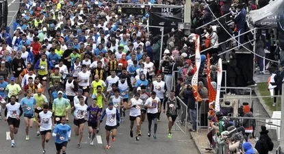 La largada de la Half Maratón Montevideo 2015