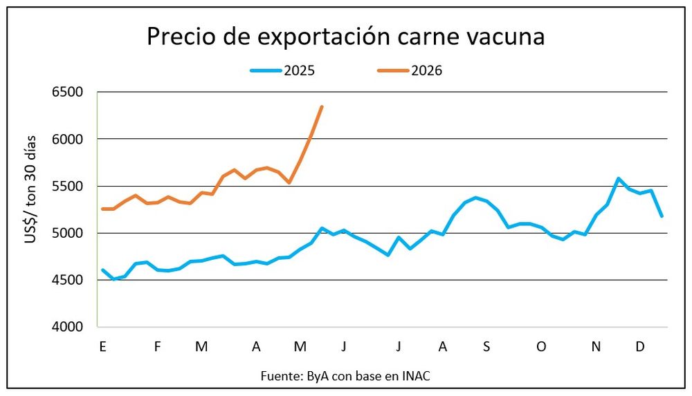 Carne vacuna uruguaya logra valores como nunca antes.