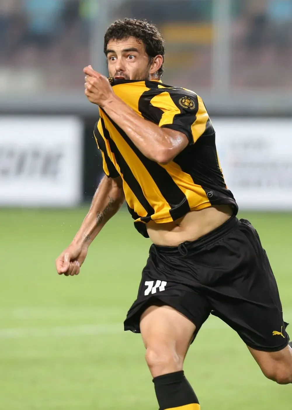 La celebración de Luis Aguiar tras su conquista