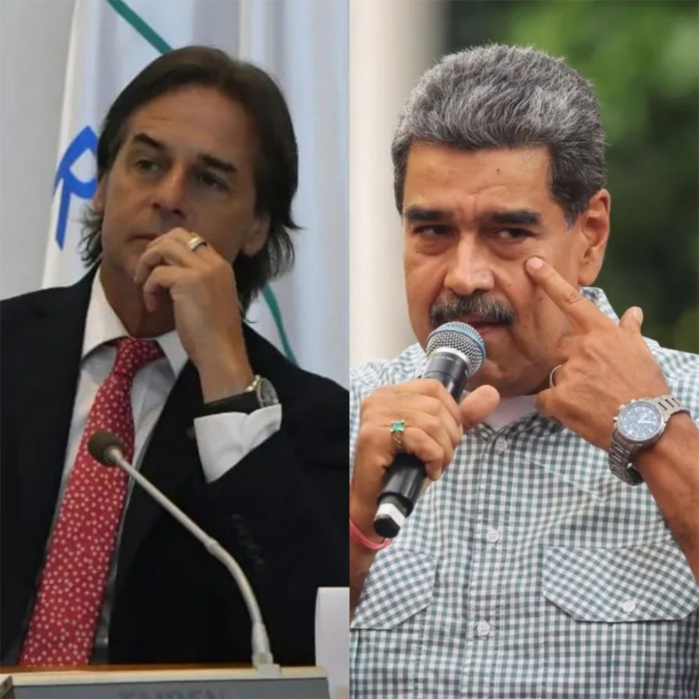 Luis Lacalle Pou y Nicolás Maduro. Archivo