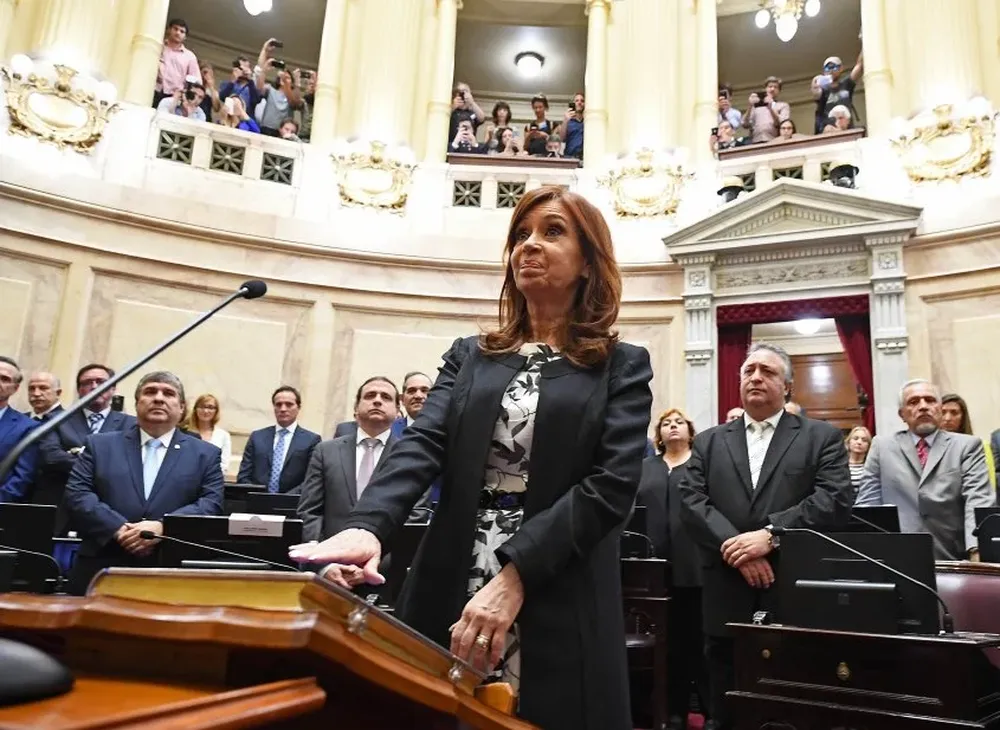 Cristina Fernández frente al Senado argentino