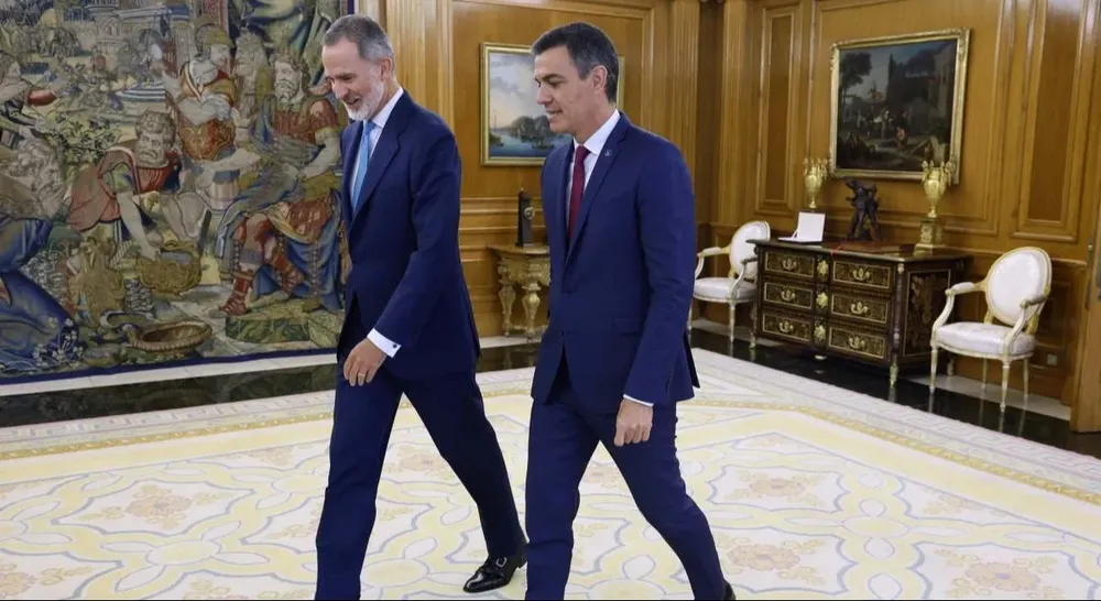 Pedro Sánchez y el rey Felipe VI.