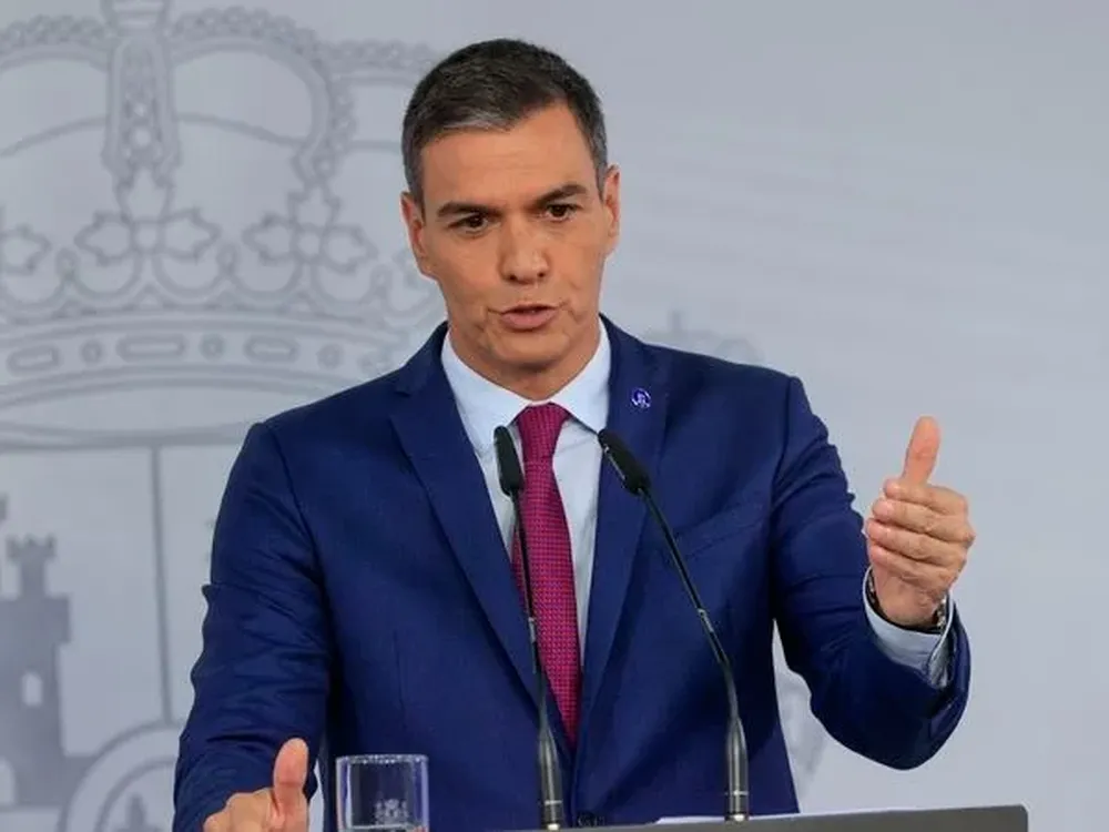 Pedro Sánchez en la rueda de prensa ofrecida tras la reunión mantenida con el rey Felipe VI