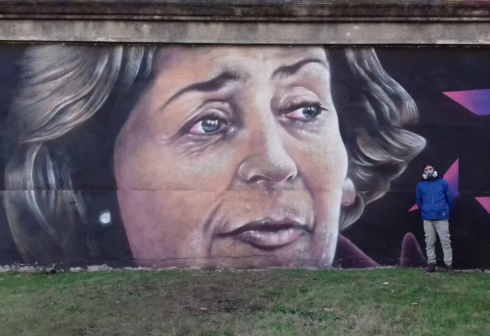 El mural de Gallino dedicado a China Zorrilla