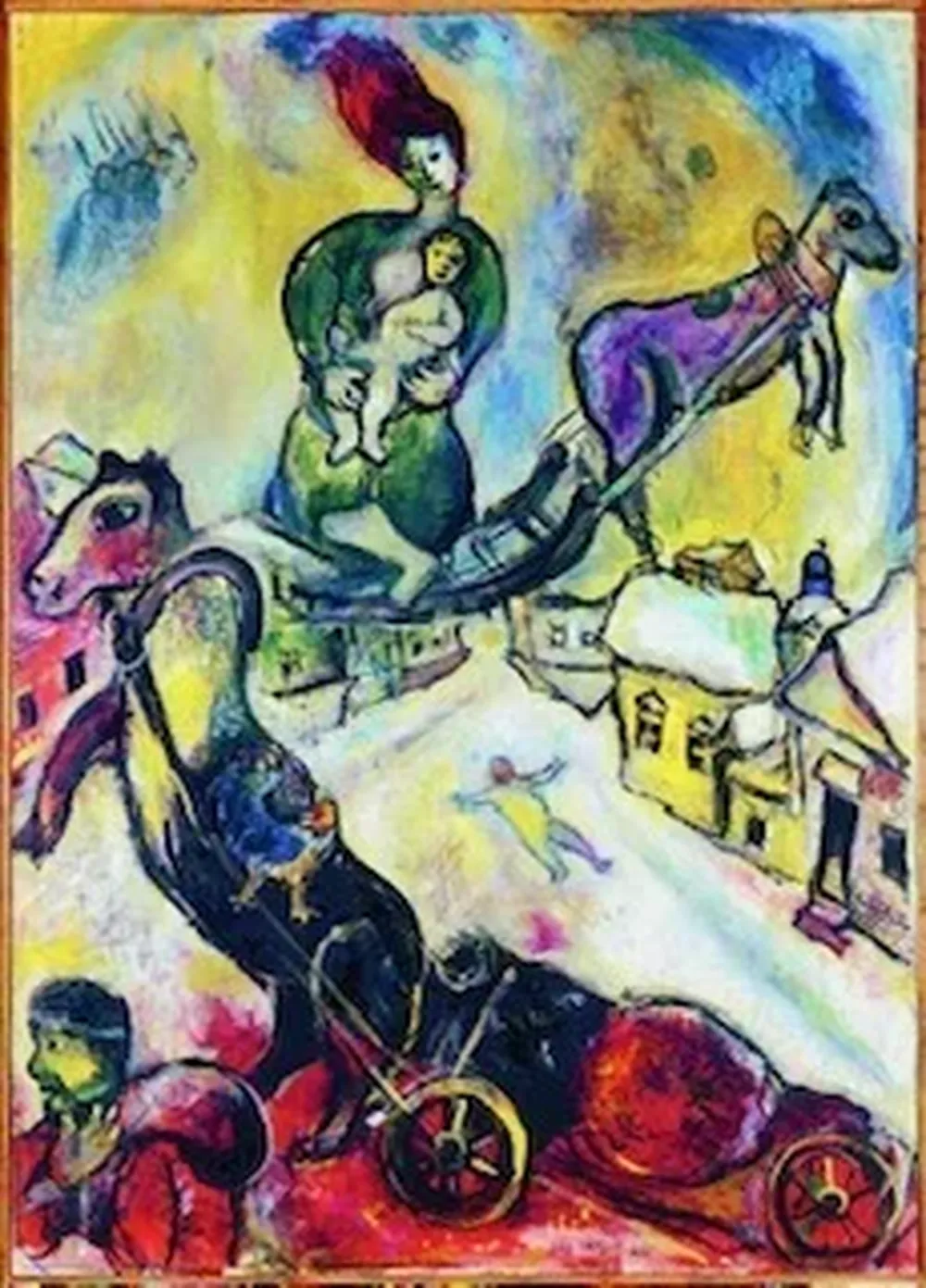 “Fuego en la nieve”, una de las obras de Marc Chagall expuestas en Madrid.