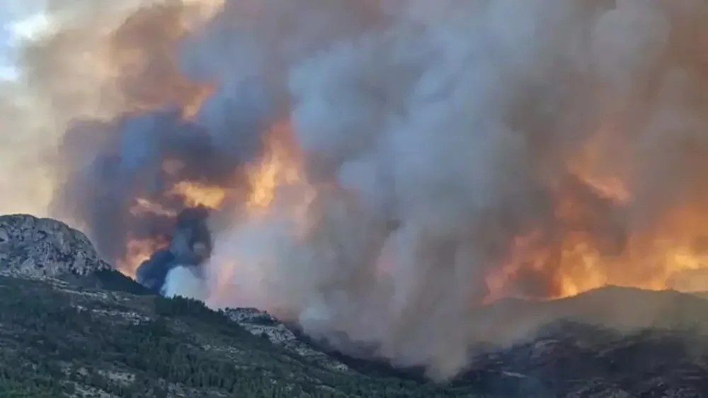 Incendio forestal declarado en Tárbena