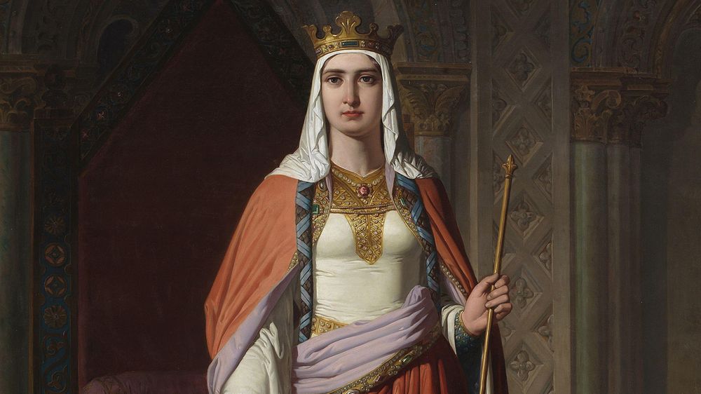 La reina Urraca retratada por el pintor Carlos Múgica y Pérez en 1857.