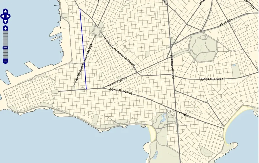 La calle Cuareim marcada en la nueva aplicación Nomenclátor de calles