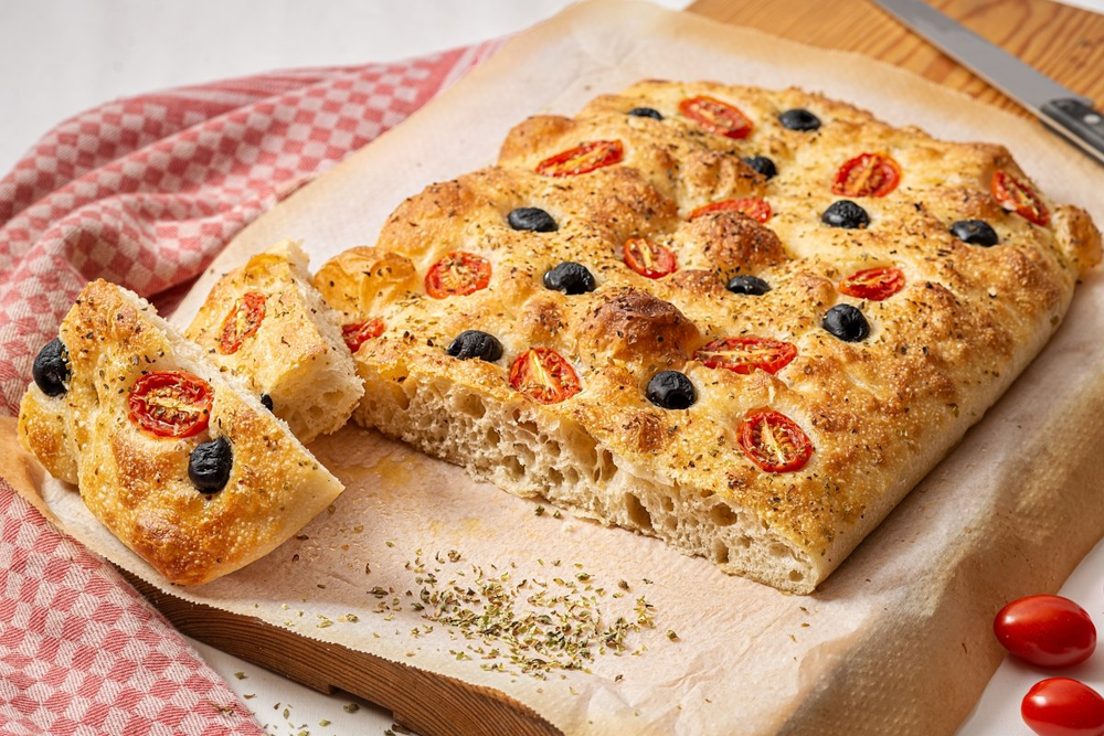 Una tradicional focaccia.