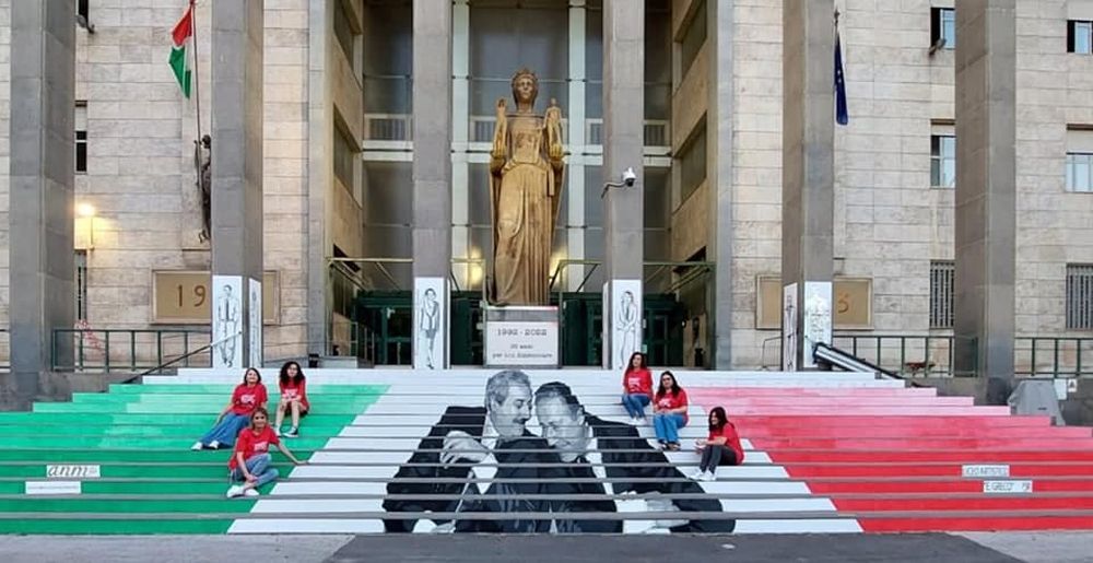 El homenaje a Giovanni Falcone en el Palacio de justicia de Palermo, Italia