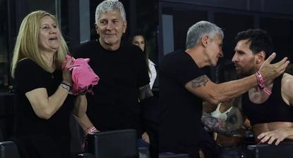 Lionel Messi junto a sus padres, Celia y Jorge
