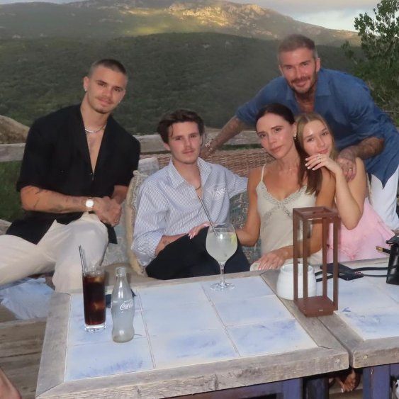 David Beckham y su familia.