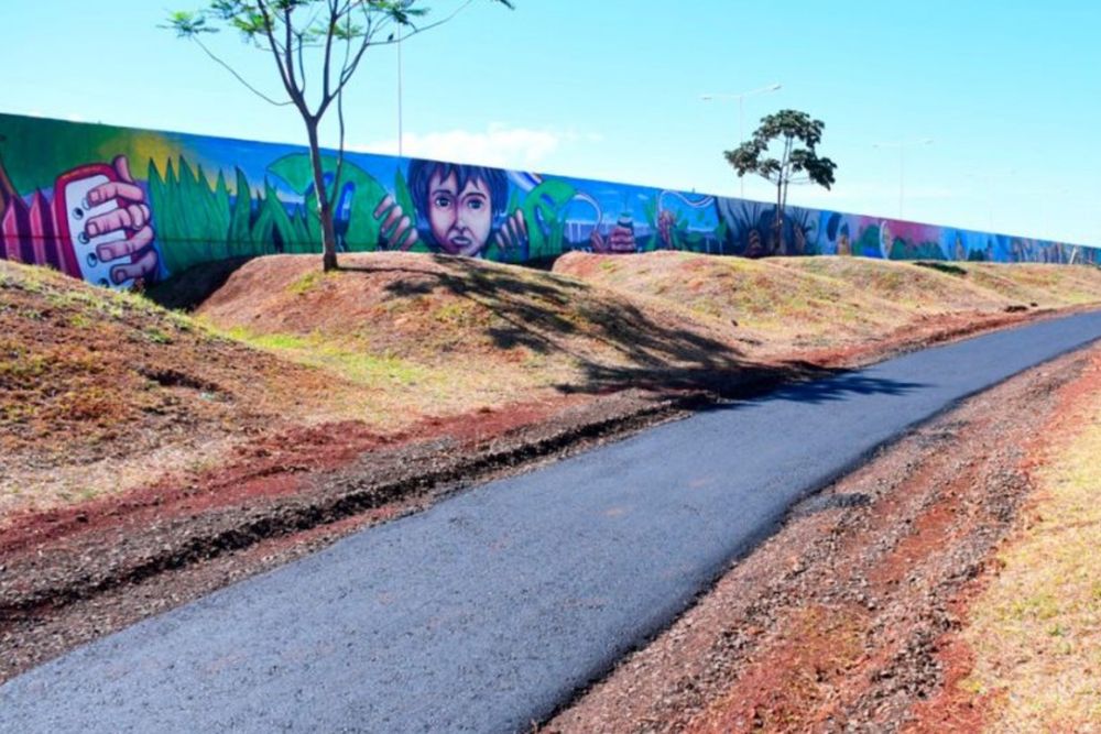 50 artistas de distintas partes de Latinoamérica convirtieron al muro en uno de los murales pintados más largos del mundo.