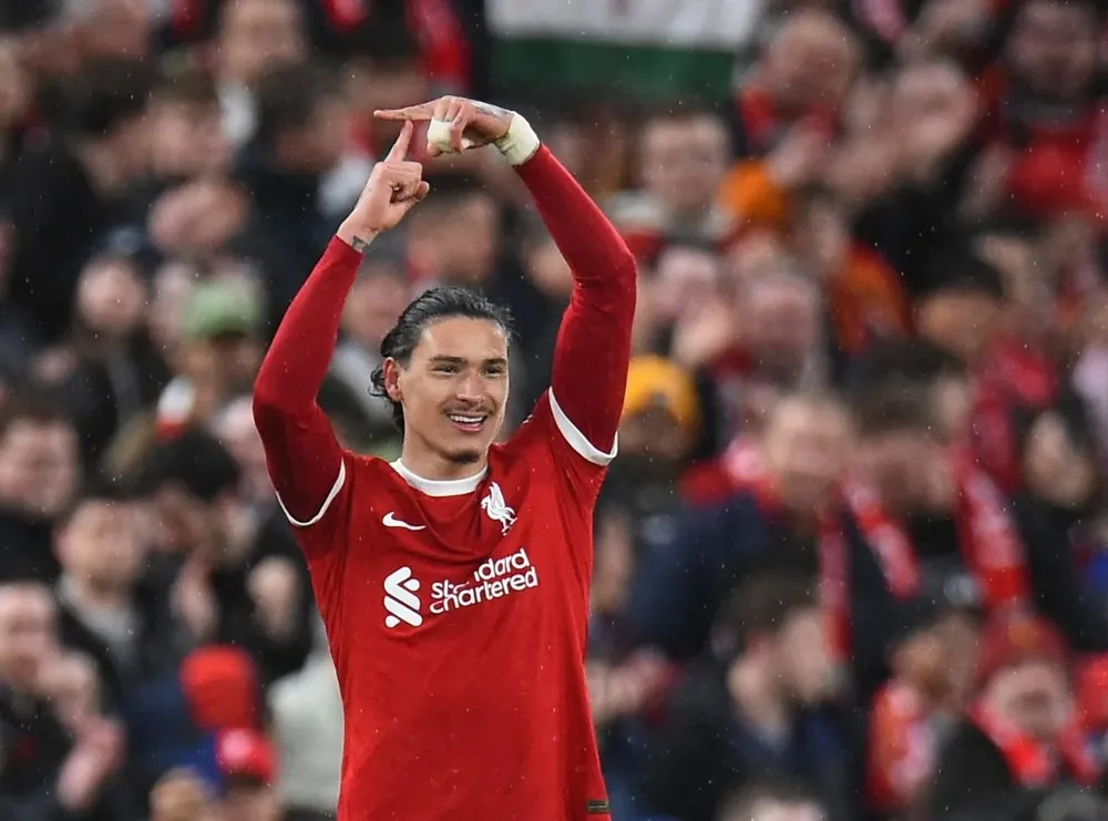 El festejo de Darwin tras su increíble gol