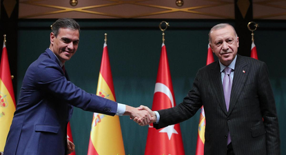 Pedro Sánchez, presidente del Gobierno español y el presidente de Turquía,&nbsp;Recep Tayyip Erdogan.
