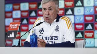 Carlo Ancelotti en rueda de prensa.