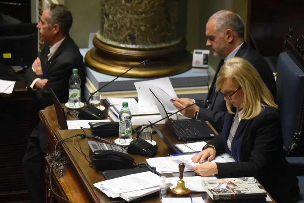La vicepresidenta Beatriz Argimón durante una sesión en la Cámara de Senadores. Archivo