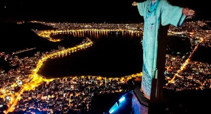 Vista aérea de la estatua del Cristo Redentor