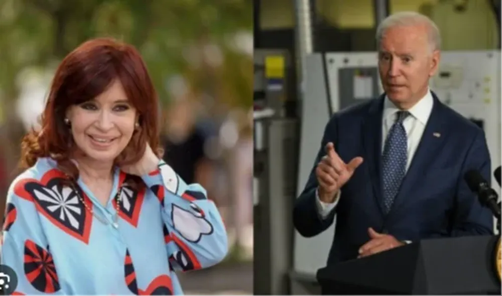 La ex vicepresidenta Cristina Kirchner y el presidente de Estados Unidos Joe Biden