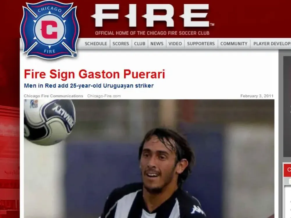 Puerari en la web de su nuevo club