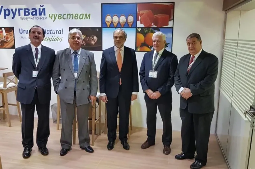 Guilermo Pigurina, Aguerre, José Luis Cancela, Federico Stanham y Emilio Mangarelli en Moscú