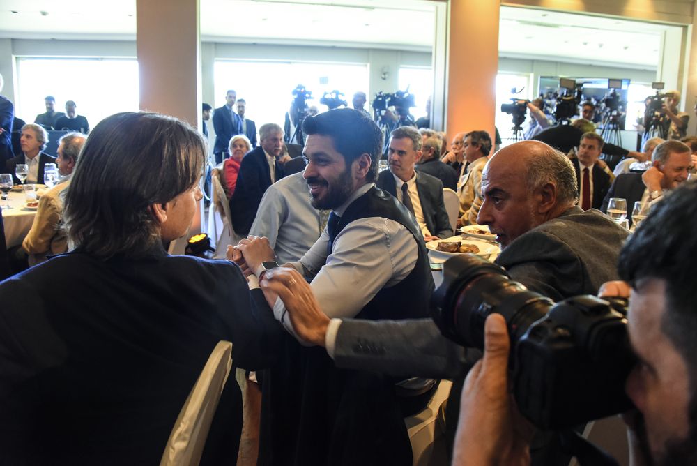 Lacalle Pou, Andrés Ojeda y Pablo Mieres. Archivo