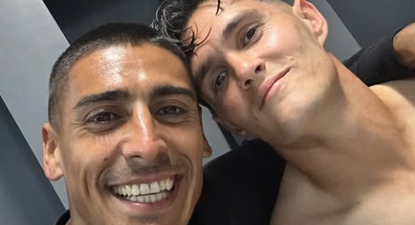 Diego Zabala y Ruben Bentancourt celebraron con una selfie el triunfo de Liverpool ante Peñarol