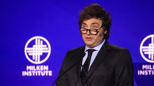 El presidente Javier Milei disertó hoy en la Conferencia Global en la ciudad estadounidense de Los Ángeles, frente a una platea de empresarios y economistas de ese país