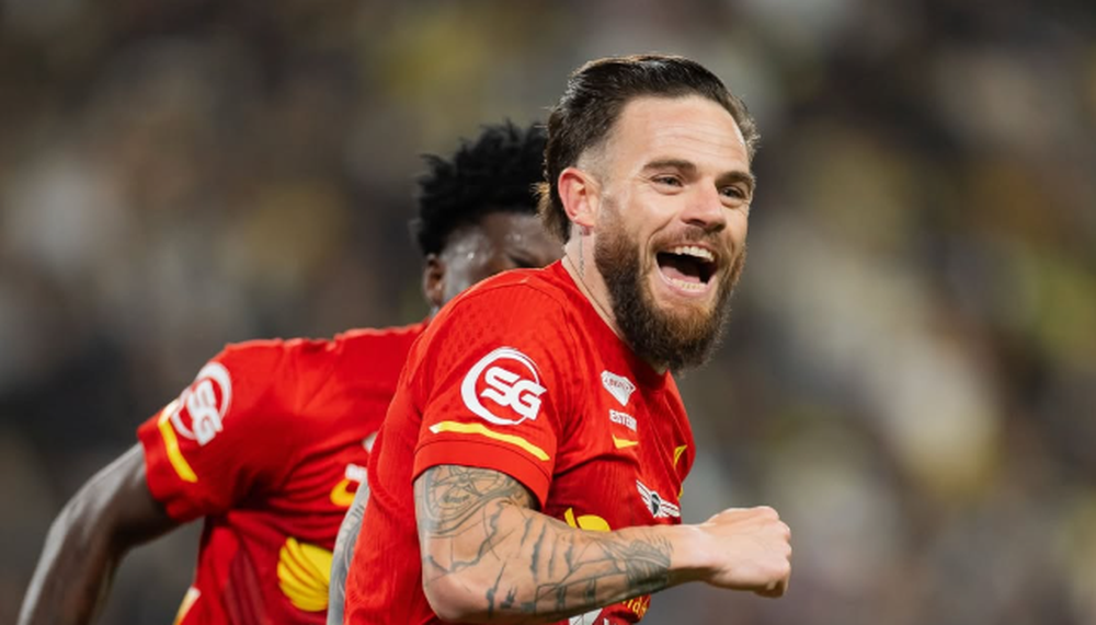 Nahitan Nandez celebra su gol ante Al Nassr de Cristiano Ronaldo