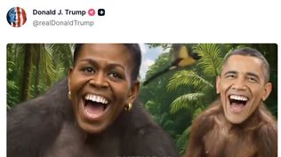 Trump publicó un video que mostraba a Obama y a su esposa como monos; luego lo eliminó