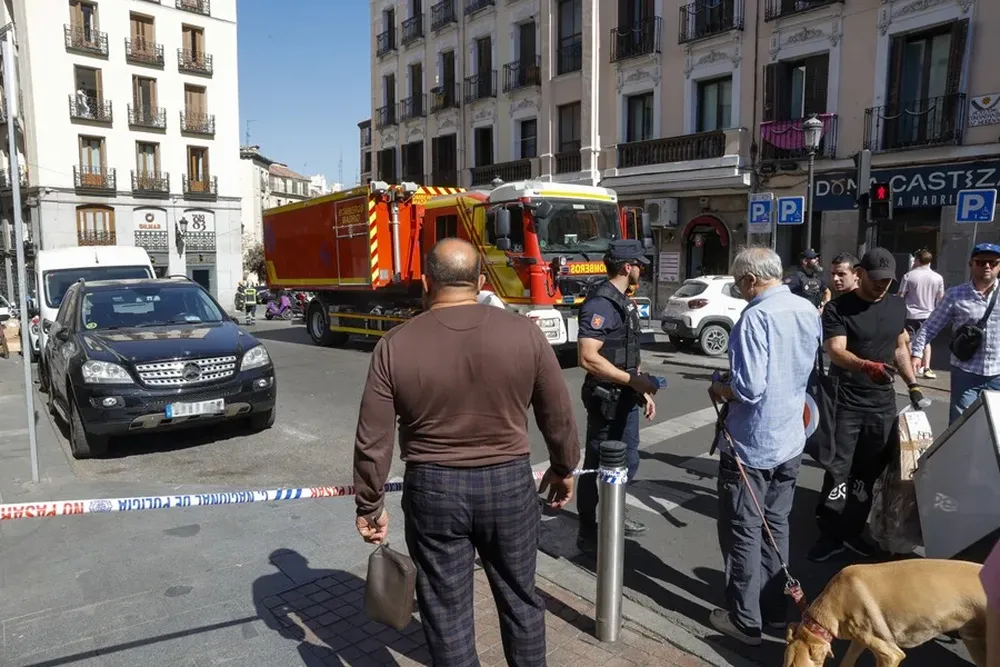 Zona de derrumbe de un edificio en Madrid. EFE