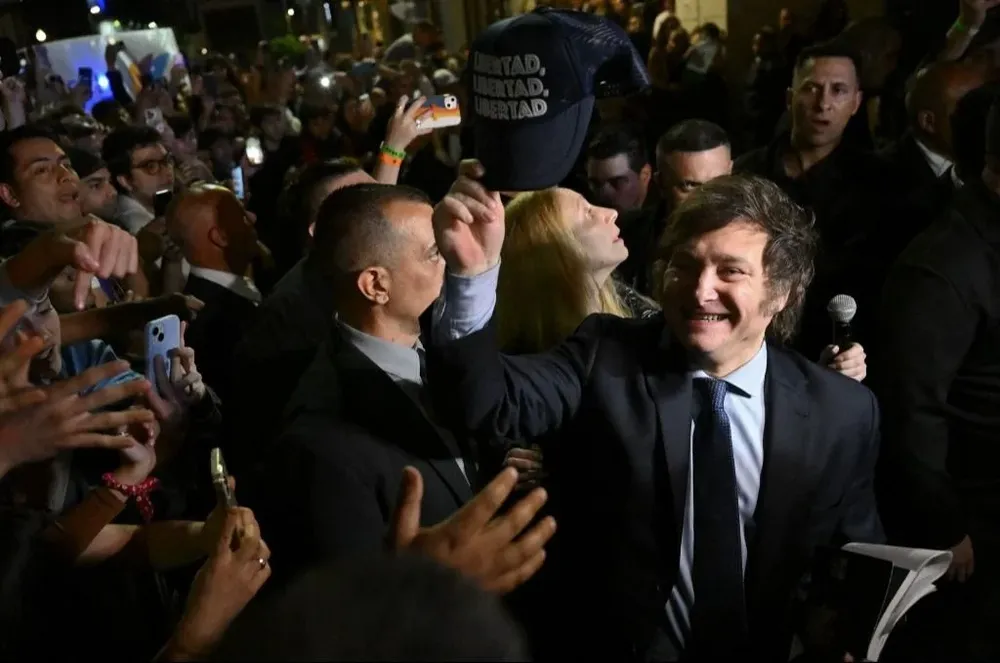 Milei anoche en su bunker