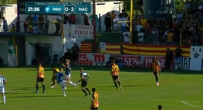 Patada de Nicolás López a Javier Burgos&nbsp;