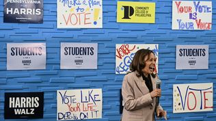 Kamala Harris en un evento en Philadelphia