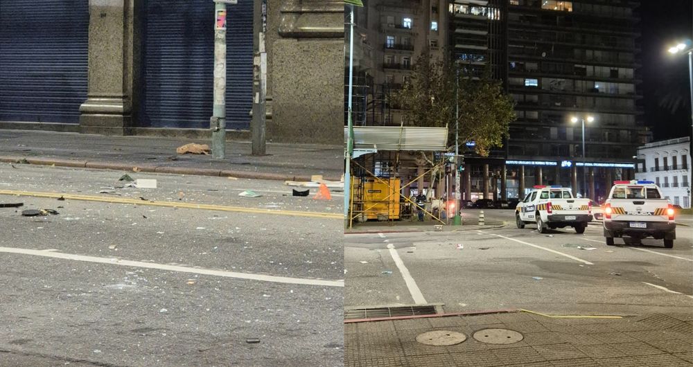 Escenas del desorden registrado abajo del Palacio Salvo