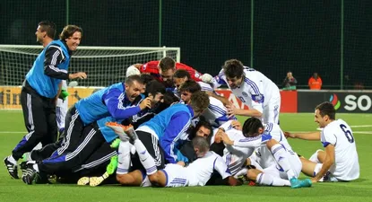 El festejo de los jugadores de San Marino