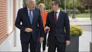 El ministro de Presidencia y Justicia, Félix Bolaños con el comisario europeo de Justicia, Didier Reynders