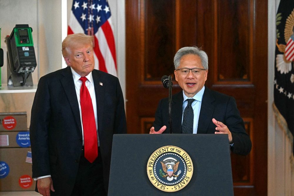 Donald Trump y Jensen Huang, CEO de Nvidia.