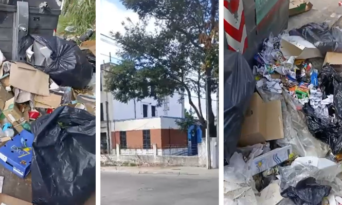 Es un asco, por acá ingresan los niños: vecinos denuncian contenedor desbordado frente a una escuela de Montevideo