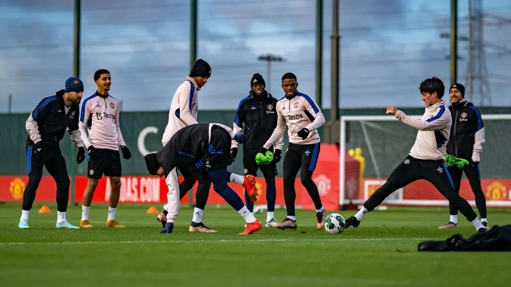 Facundo Pellistri en el entrenamiento del lunes