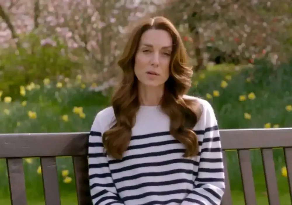 Kate Middleton al hacer el anunció de que padecía cáncer